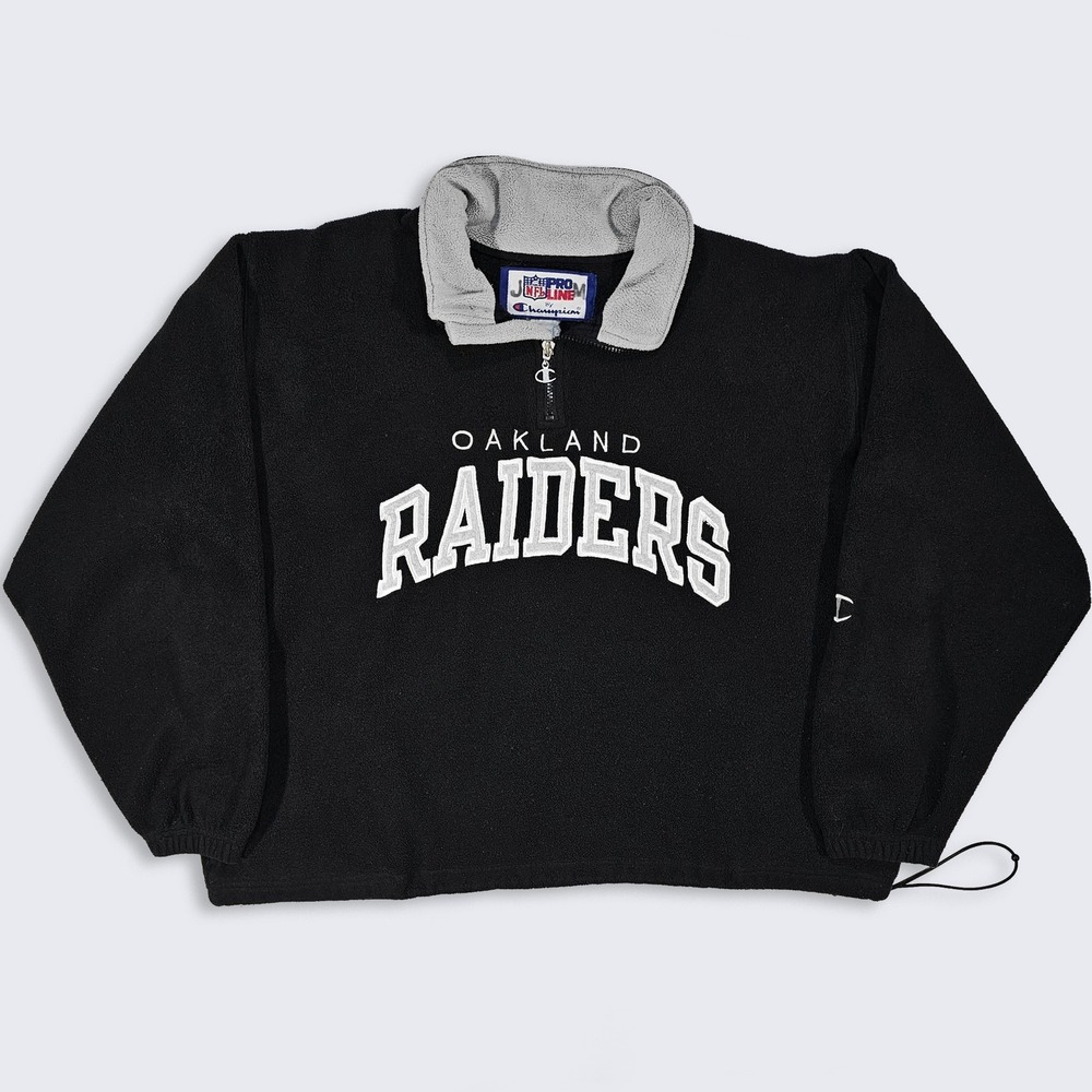 Oakland Raiders Vintage 90s Champion Fleece Quarter Zip Sweatshirt
